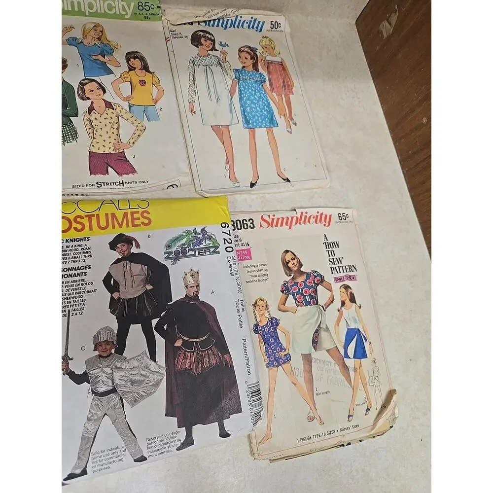 Lot Vtg Simplicity McCall's Butterick Dress Costume Girls Womans Sewing Patterns